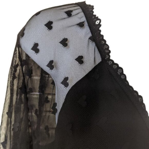 Black Blousy Mesh Top Size 1XL - Picture 4 of 5